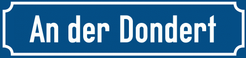 Straßenschild An der Dondert